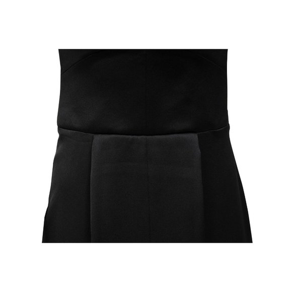 Rasario Corset Long Maxi Dress IT 42 Black Satin Strapless Front Split - Picture 3 of 10